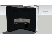 Schiță 3D mobilier bucătărie MDF melaminat